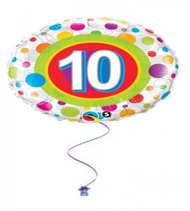 10th Birthday Dots Foil