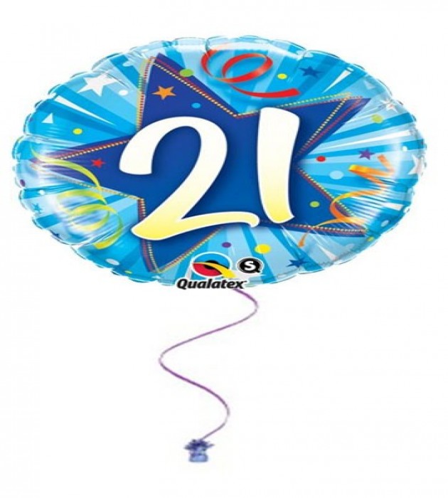 21st Birthday Blue Foil