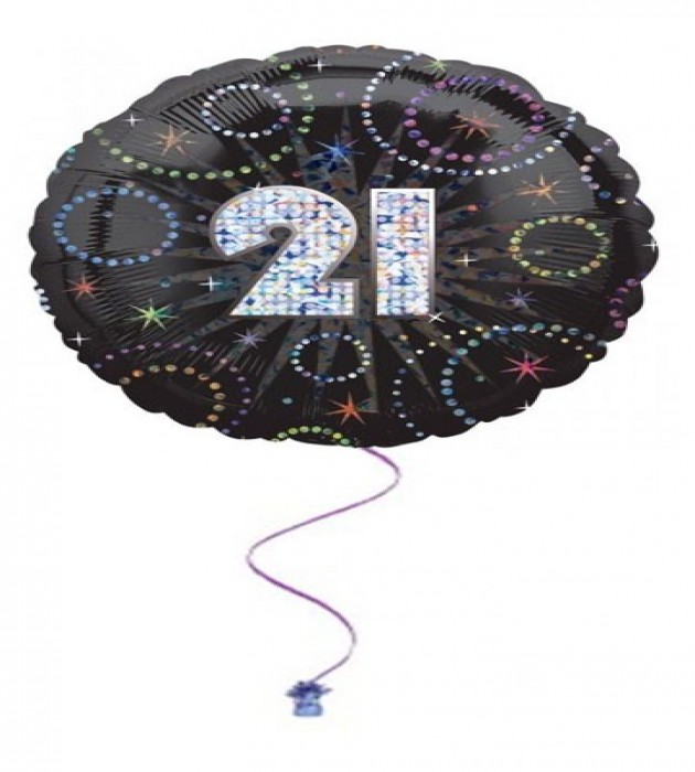 21st Time To Party Prismatic 18" Foil Balloon