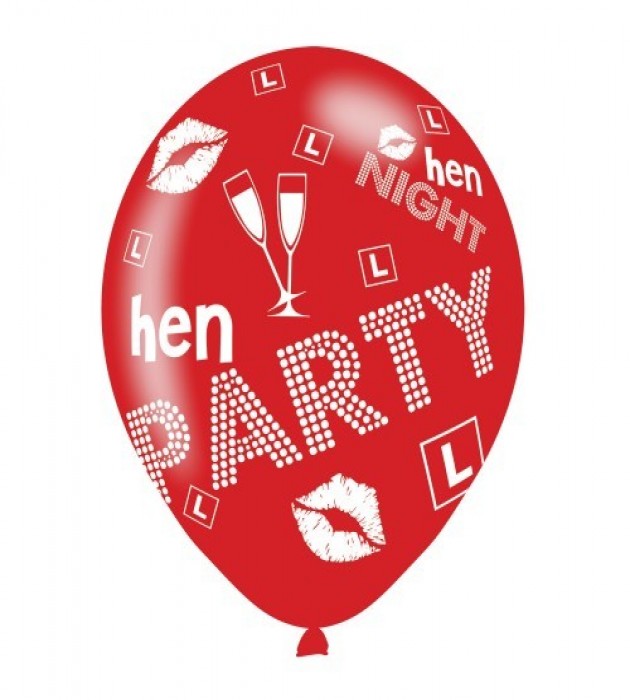 BALLOON pk6 27cm Hen Party