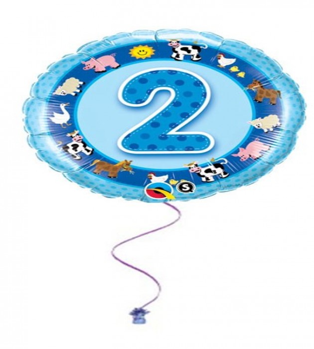2nd Birthday Blue 18" Foil