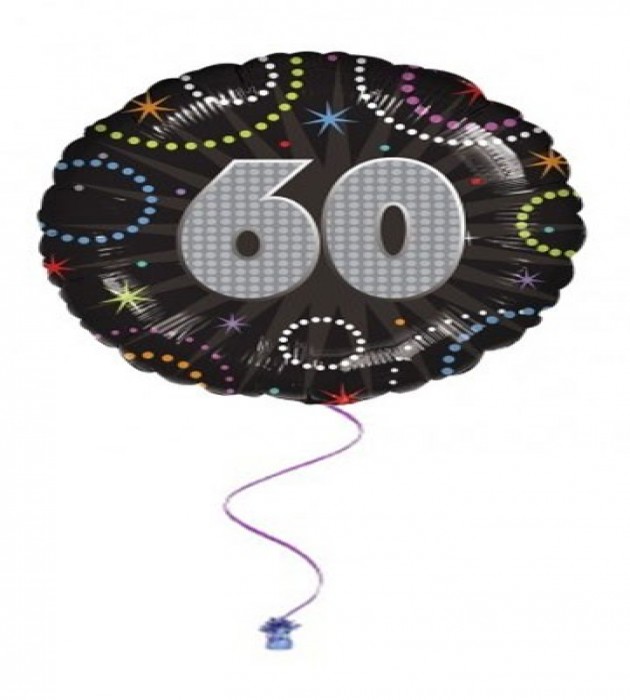 60th Time To Party 18" Foil