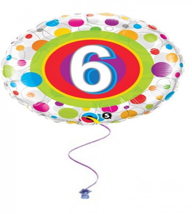 6th Dots Birthday Foil
