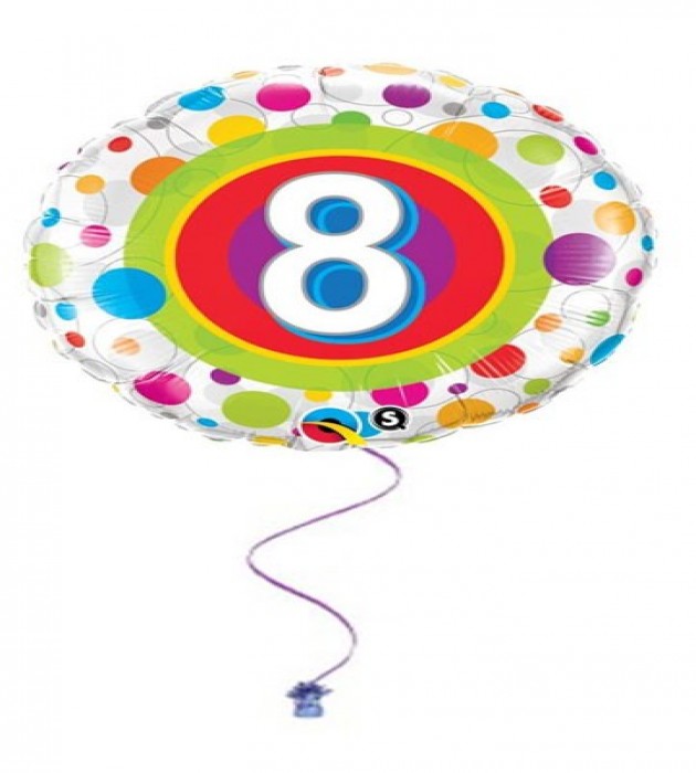 8th Dots Birthday Foil