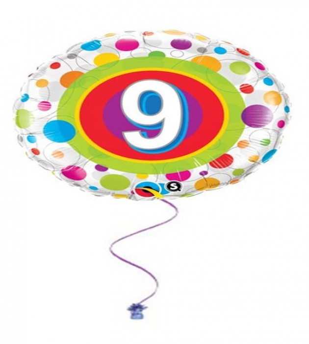 9th Dots Birthday Foil