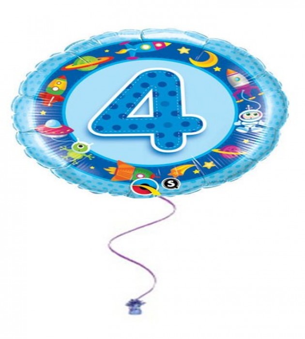 Blue 4th Birthday Foil