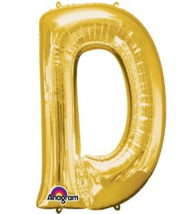 Letter D Gold SuperShape Balloon