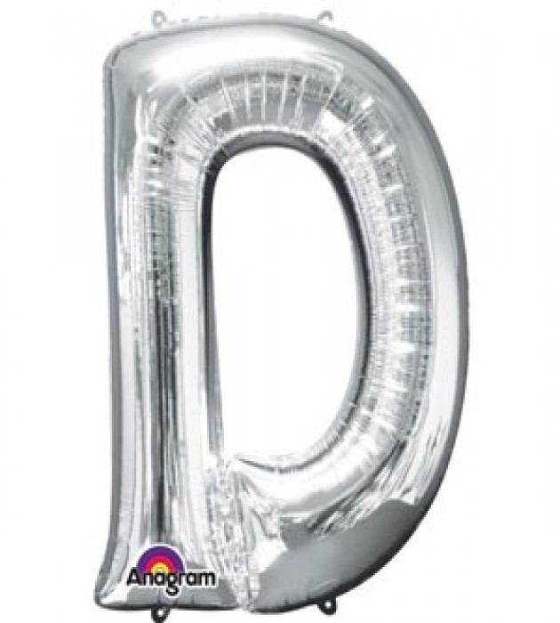 Letter D Silver SuperShape Balloon