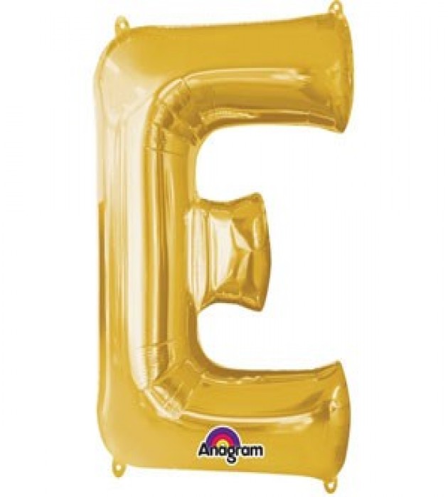 Letter E Gold SuperShape Balloon