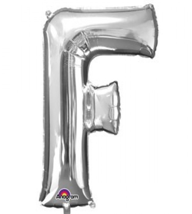 Letter F Silver SuperShape Balloon