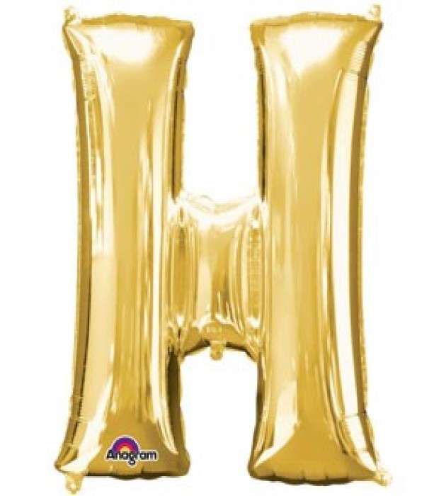 Letter H Gold SuperShape Balloon
