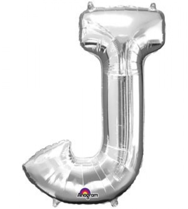 Letter J Silver SuperShape Balloon