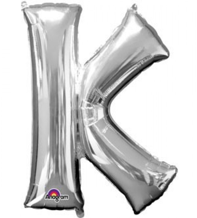 Letter K Silver SuperShape Balloon