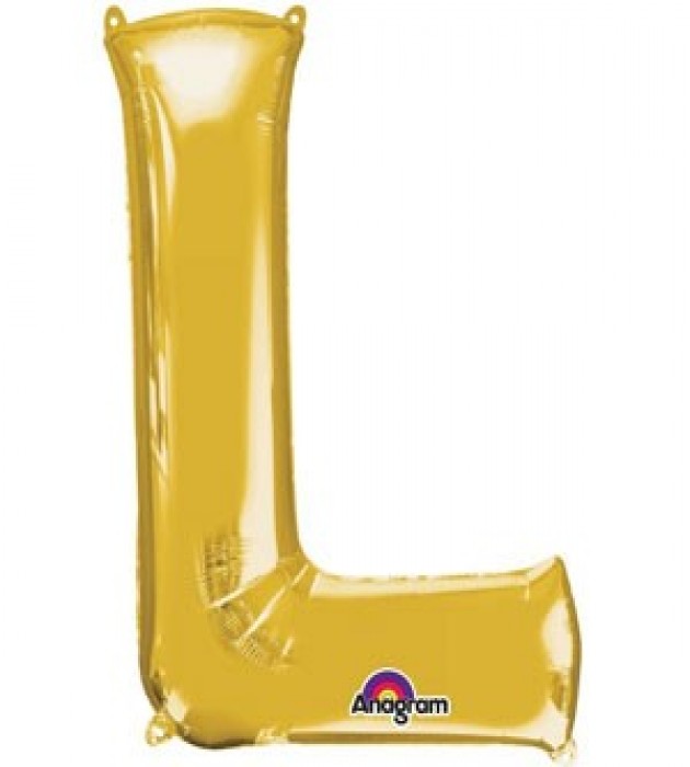 Letter L Gold SuperShape Balloon