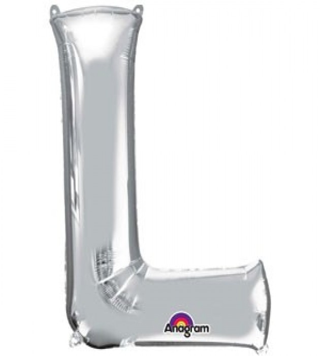 Letter L Silver SuperShape Balloon