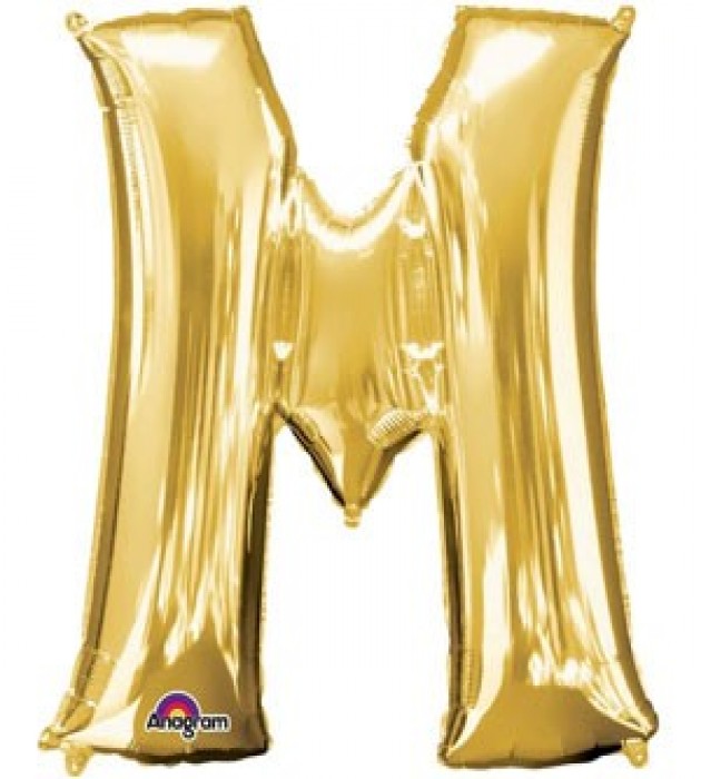 Letter M Gold SuperShape Balloon