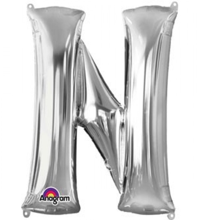 Letter N Silver SuperShape Balloon