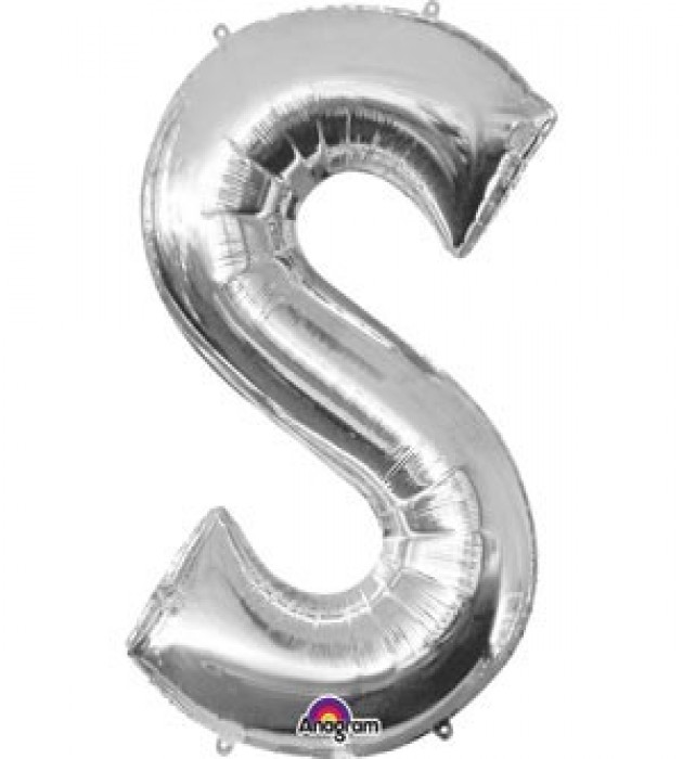 Letter S Silver SuperShape Balloon