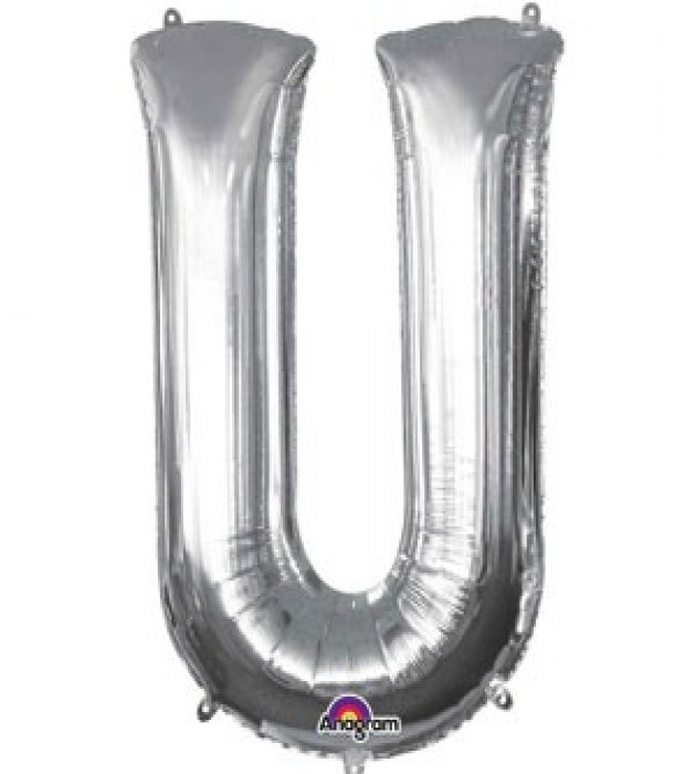 Letter U Silver SuperShape Balloon