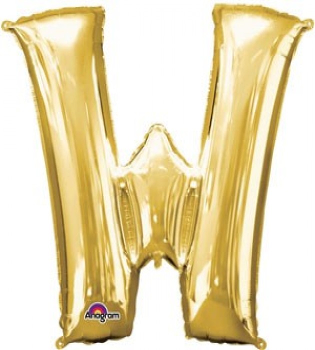 Letter W Gold SuperShape Balloon