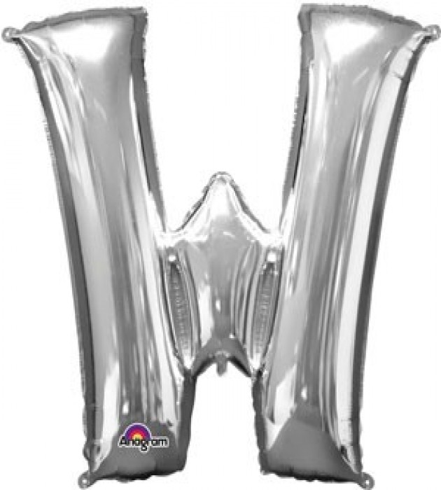 Letter W Silver SuperShape Balloon
