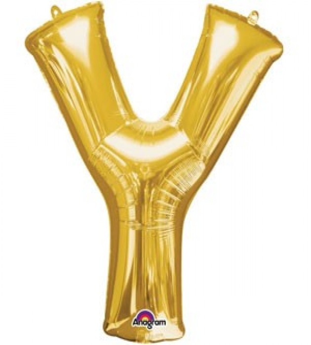 Letter Y Gold SuperShape Balloon
