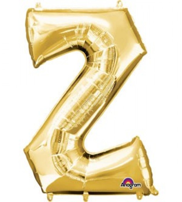 Letter Z Gold SuperShape Balloon