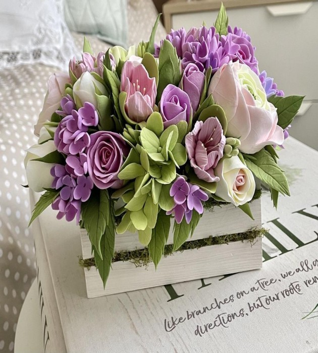 Lilac Flower Crate