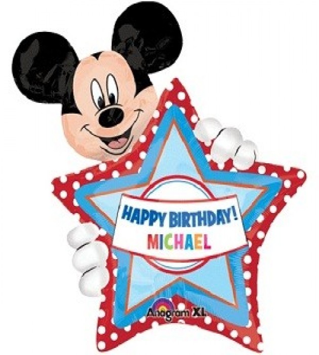 Mickey's Birthday Personalized Balloon 30in