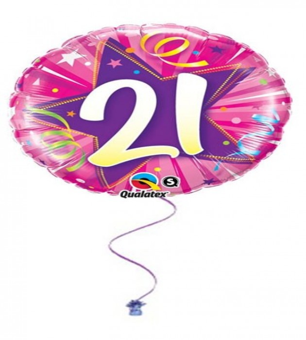 Pink 21" Birthday Foil