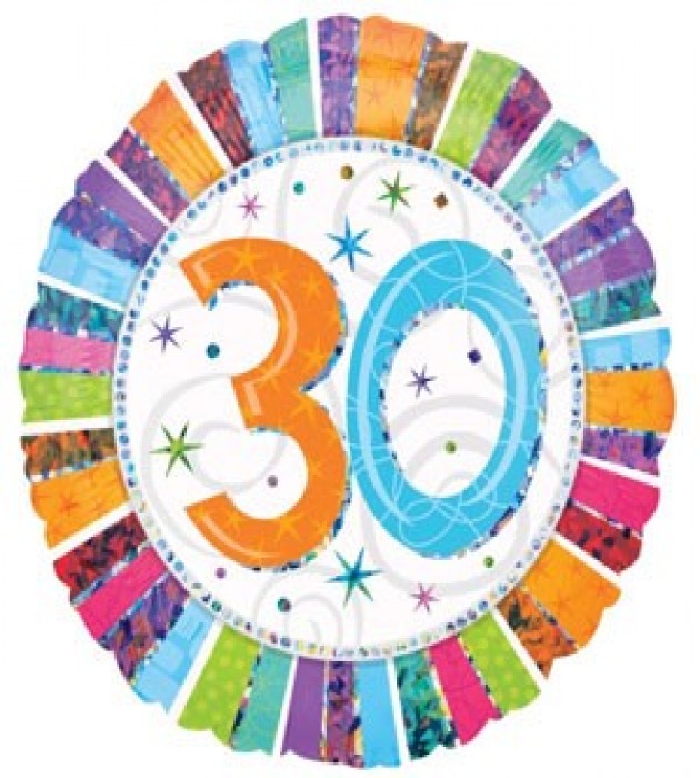 Radiant Birthday 30 Foil Balloon 18in