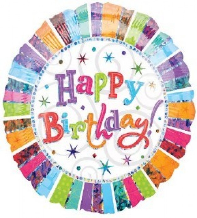 Radiant Birthday Holographic Balloon 18in