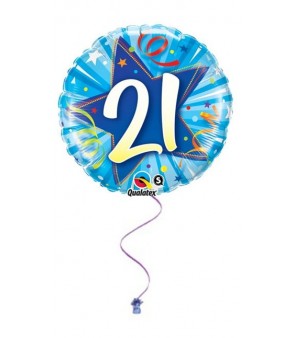 21st Birthday Blue Foil