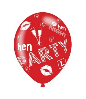 BALLOON pk6 27cm Hen Party