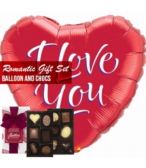 Romantic gift set big balloon and chocs
