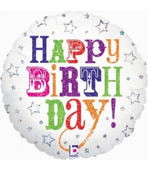 Holographic Birthday Greetings Balloon