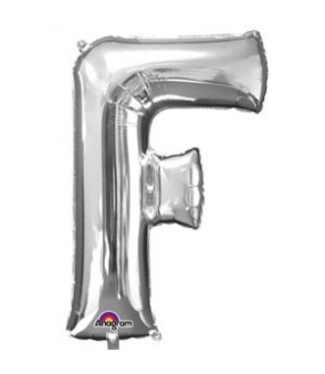 Letter F Silver SuperShape Balloon