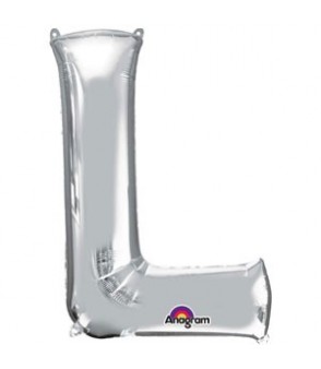 Letter L Silver SuperShape Balloon