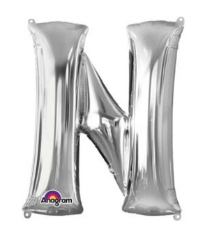 Letter N Silver SuperShape Balloon