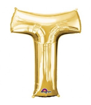 Letter T Gold SuperShape Balloon