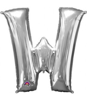 Letter W Silver SuperShape Balloon