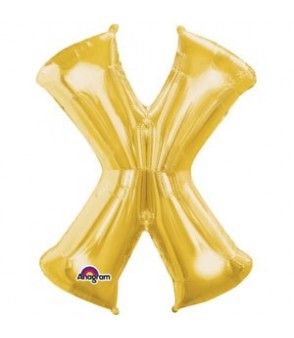 Letter X Gold SuperShape Balloon