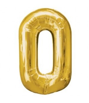 Number 0 Gold Large Shape Balloon