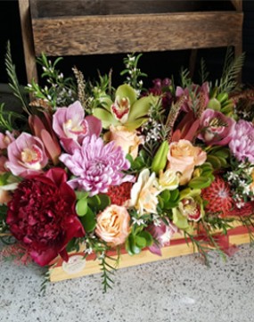 Pink Red Flower Crate