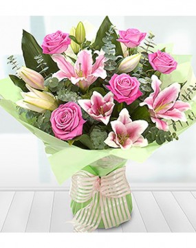 Pink Rose & Lily Bouquet